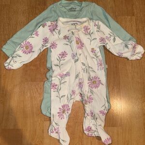 Cloud Island Floral and Mint Footies Set